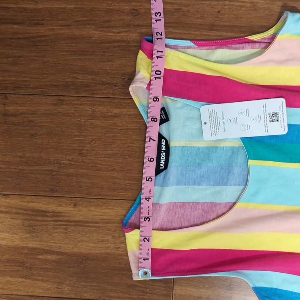 Lands' End Sleeveless Tiered Rainbow Max Dress Petite Size XSP - Picture 5 of 10